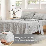 Comfort Spaces 100% Feuilles de coton Roi, Respirant, Feuilles en coton naturellement cool, Draps de lit en coton doux avec 14" Poche élastique 16" Matelas, Ensemble de feuilles toutes saisons, Paisley Multi 4 Pièce