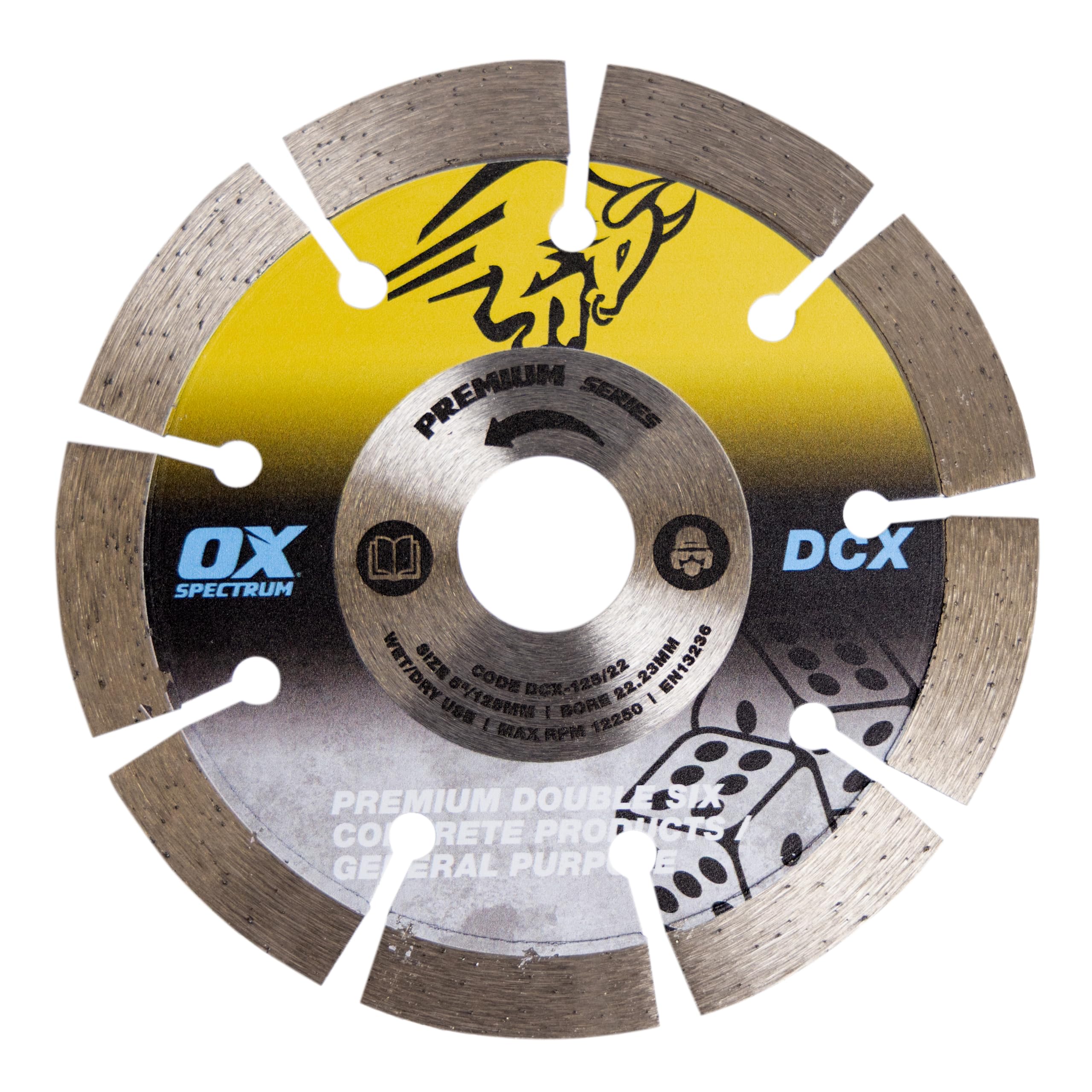 Ox Spectrum Premium Double Six Diamond Blade - Gp 125-22.23Mm