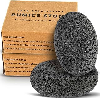 Maryton Natural Lava Pumice Stones for Feet (2 Pack) - Foot Callus Corn Remover, Exfoliator Scrubber for Dead Skin on Feet & Hands