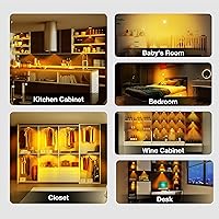 Vista 5 de Luces de disco con control remoto, iluminación recargable de 1000mAh para debajo del gabinete, juego de 3 luces LED para armario con encendido