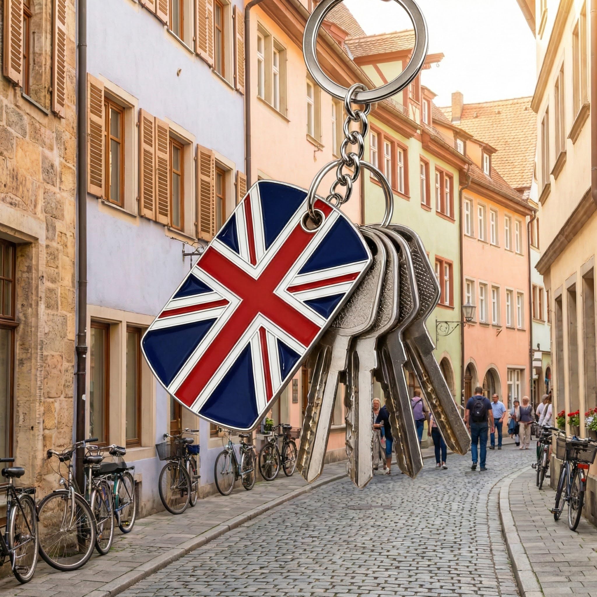 Union Jack Flag Keychain – British UK Flag Key Ring Pendant for Car, Bag and Travel Accessories – Mini Cooper Keyring, Metal Souvenir Charm for Birthday, New Year and Special Gifts — view 5