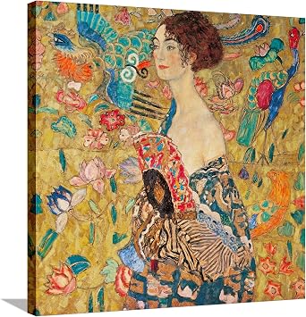 AllPosters Stretched Canvas Print Donna con ventaglio by Gustav Klimt, 30x30