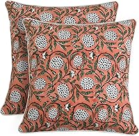 Vista 9 de Ridhi Juego de 2 fundas de almohada modernas de algodón decorativas para sillón, sofá, cama, sala de estar, decoración primaveral del hogar, 16 x 16