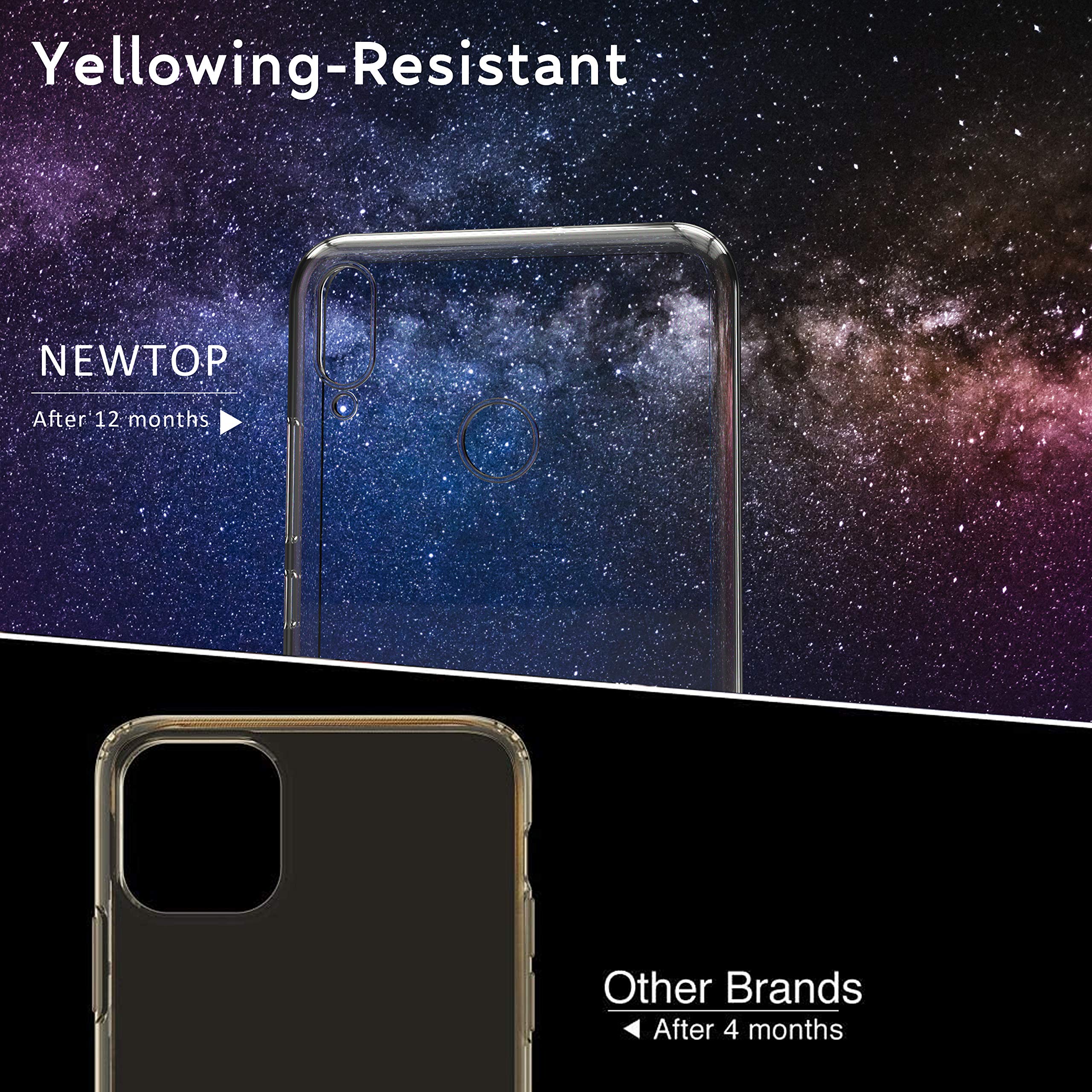 N NEWTOP Cover Trasparente TPU Per Huawei P Smart 2019 E Honor 10 Lite - Custodia Sottile Antigraffio - 3