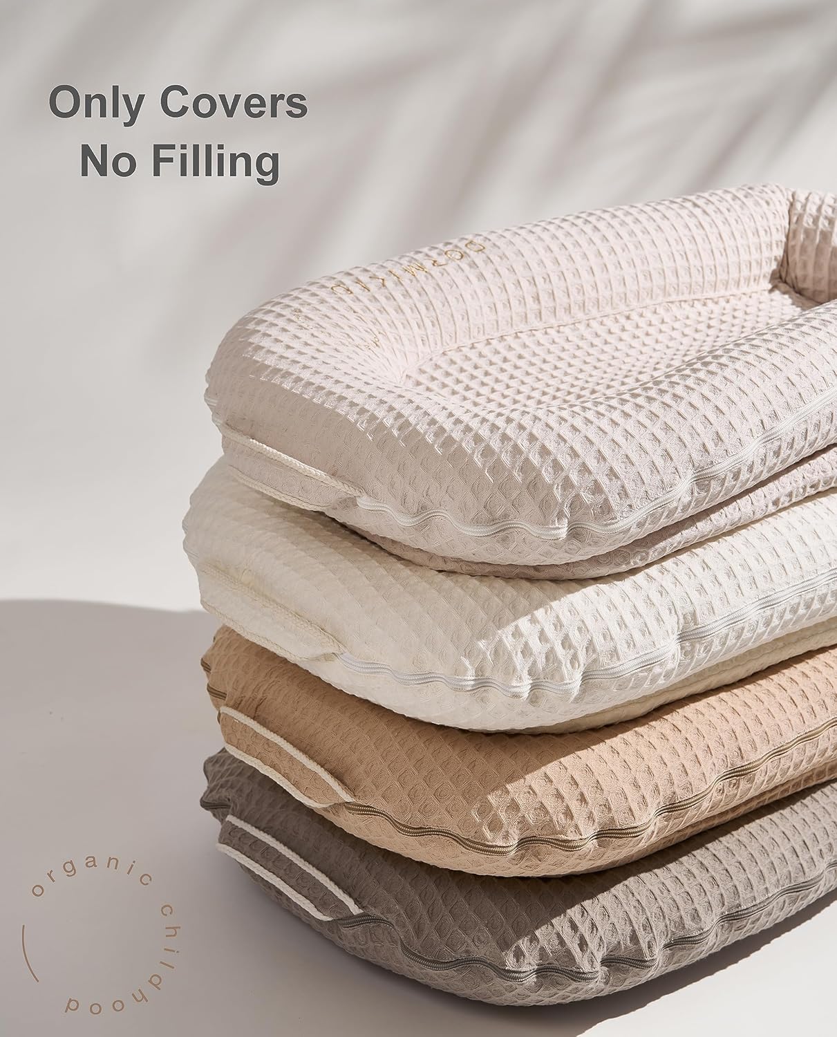 Organic Cover Deluxe+ for Docks • 100% Cotton Premium Quality Oeko-TEX Standard • Pure Breathable Replacement Soft Cover with Embroidery • Deluxe Plus • Cover Only • (Brown Waffle)