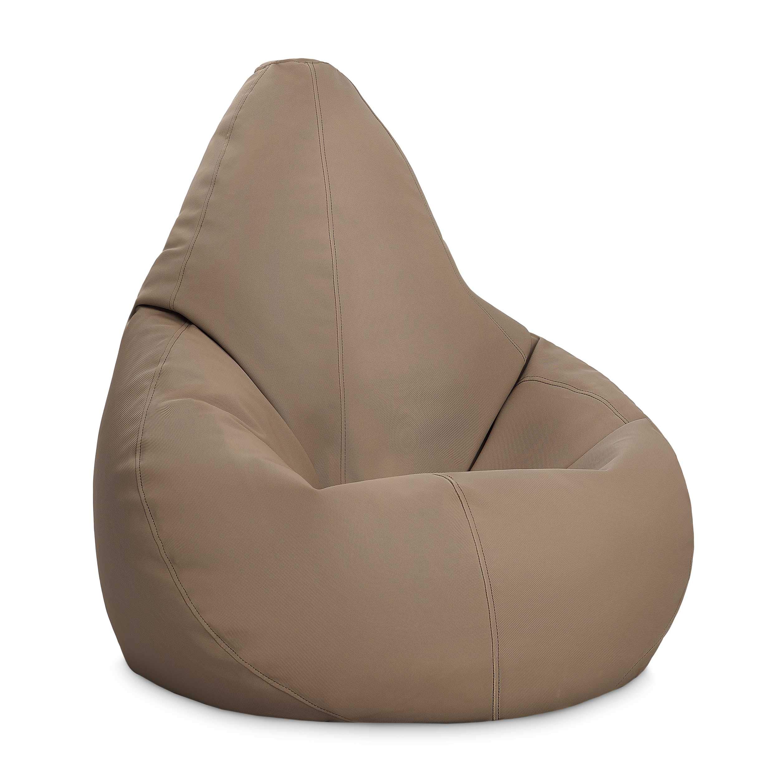 Maquidepol Puff Pera de auténtico tamaño XXL 120 cm de Alto y 70 cm de diámetro. Hecho de Polipiel para Interiores y Exteriores. (Taupé Exterior)