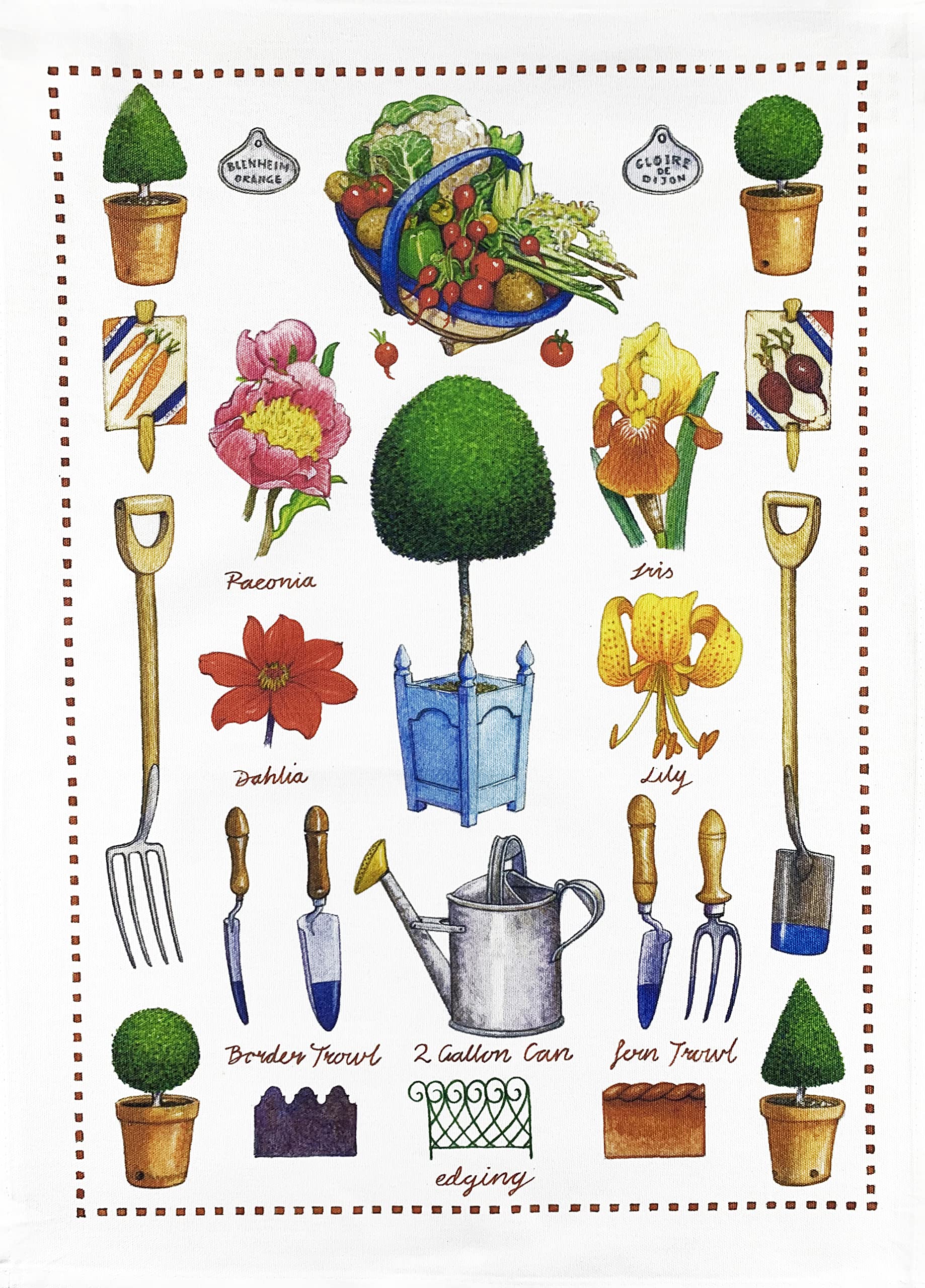 Half A Donkey White The Art Of Gardening Large Cotton Tea Towel