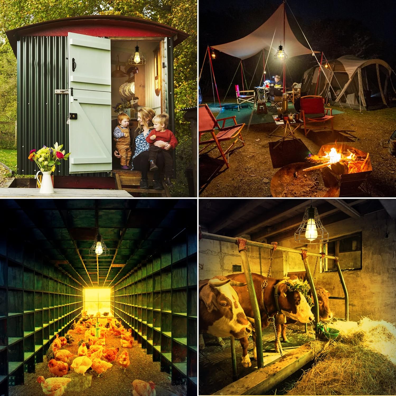 Solar Pendant Lights Outdoor Indoor with Remote, Chicken Coop Lights Solar Powered Shed Light with ON Off Switch,Solar Indoor Lights for House Garage Greenhouse Patio Barn Storage