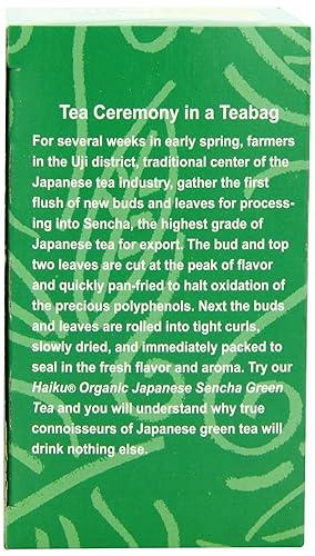 Miniatura 4 de Haiku Té orgánico, verde sencha japonés, 16 bolsitas de té (paquete de 6)