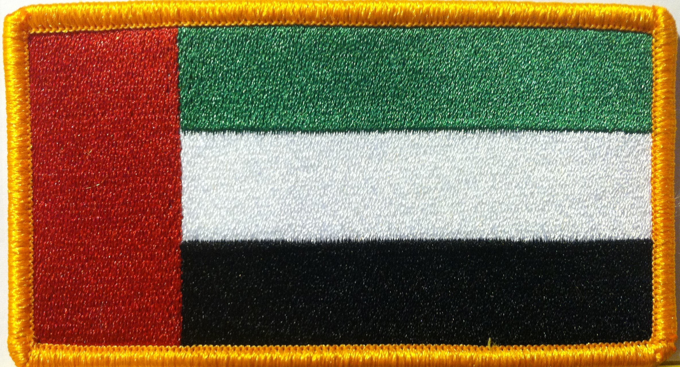 United Arab Emirates Flag Embroidery Iron-on Patch Emblem Gold Border