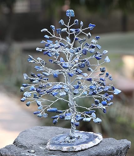 Miniatura 6 de Árbol de la vida de chakras de lapislázuli  Árbol de cristal para energía positiva, base de rodajas de ágata geoda, árbol de piedras preciosas hecho