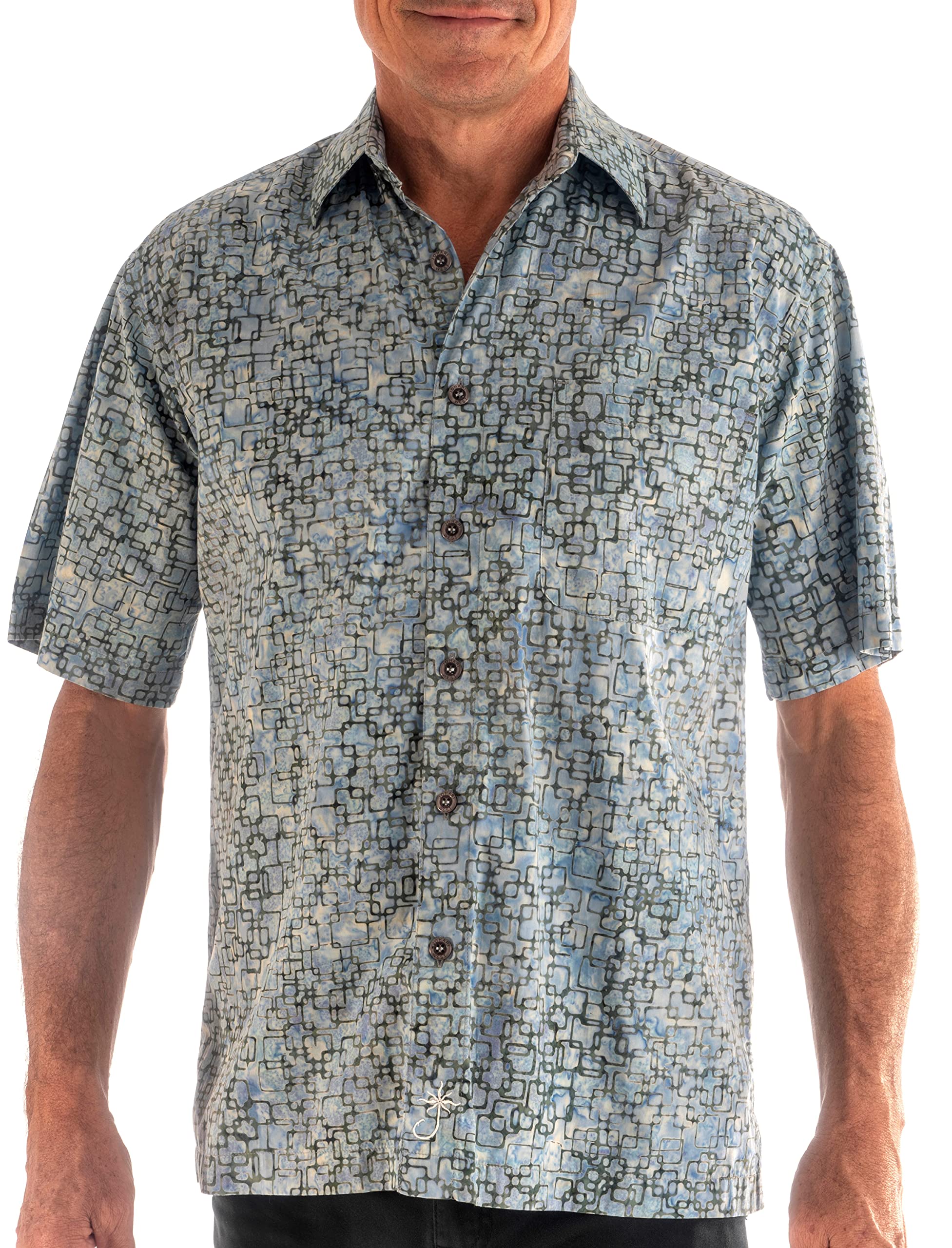 Johari West Purple Dusk Hawaiian Batik Shirt – Hand-Printed 100% Cotton Tropical Shirt - View #4