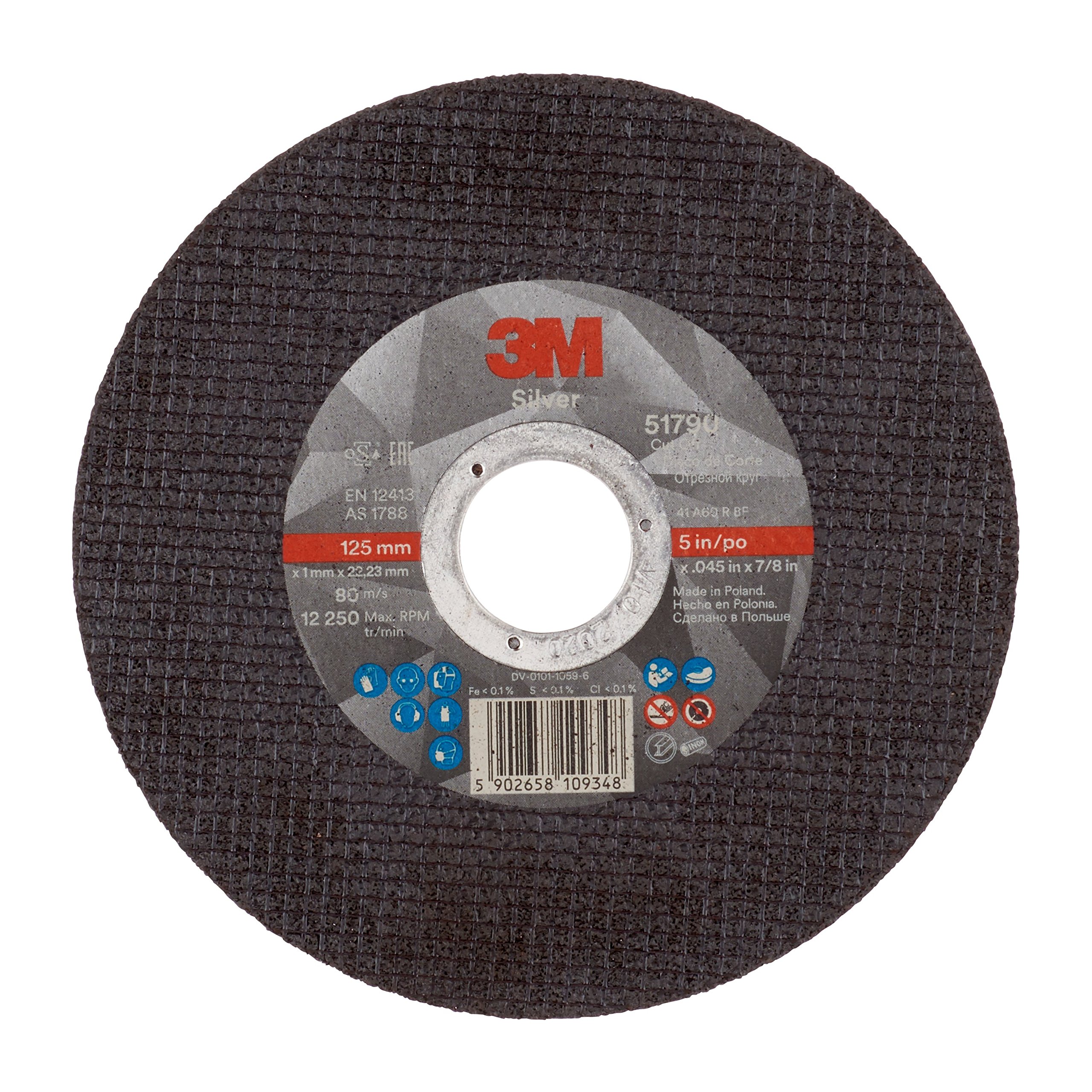 3 m 51790 Silver – Disco di taglio, 125 mm, 1, 0 mm, 22, 23 mm, tipo 41