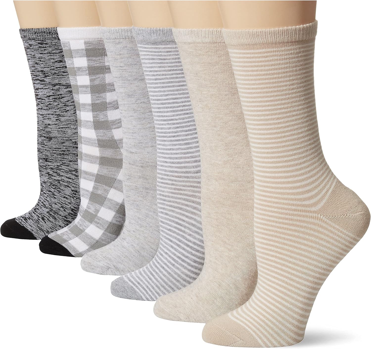 Amazon Essentials Women's Casual Crew Socks, 6 Pairs