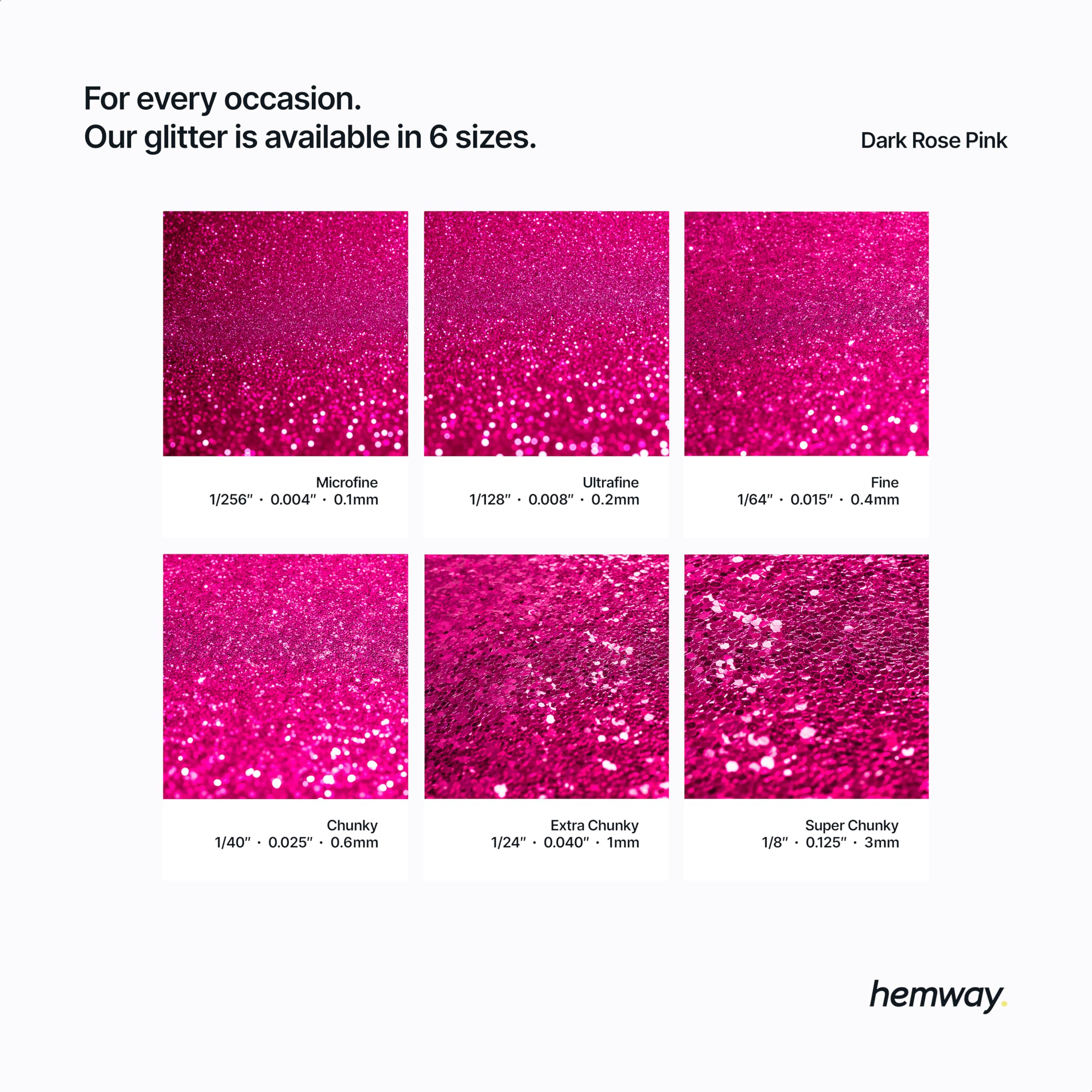 Hemway Ultra Sparkle Glitter Dark Rose Pink 100g - Image 3