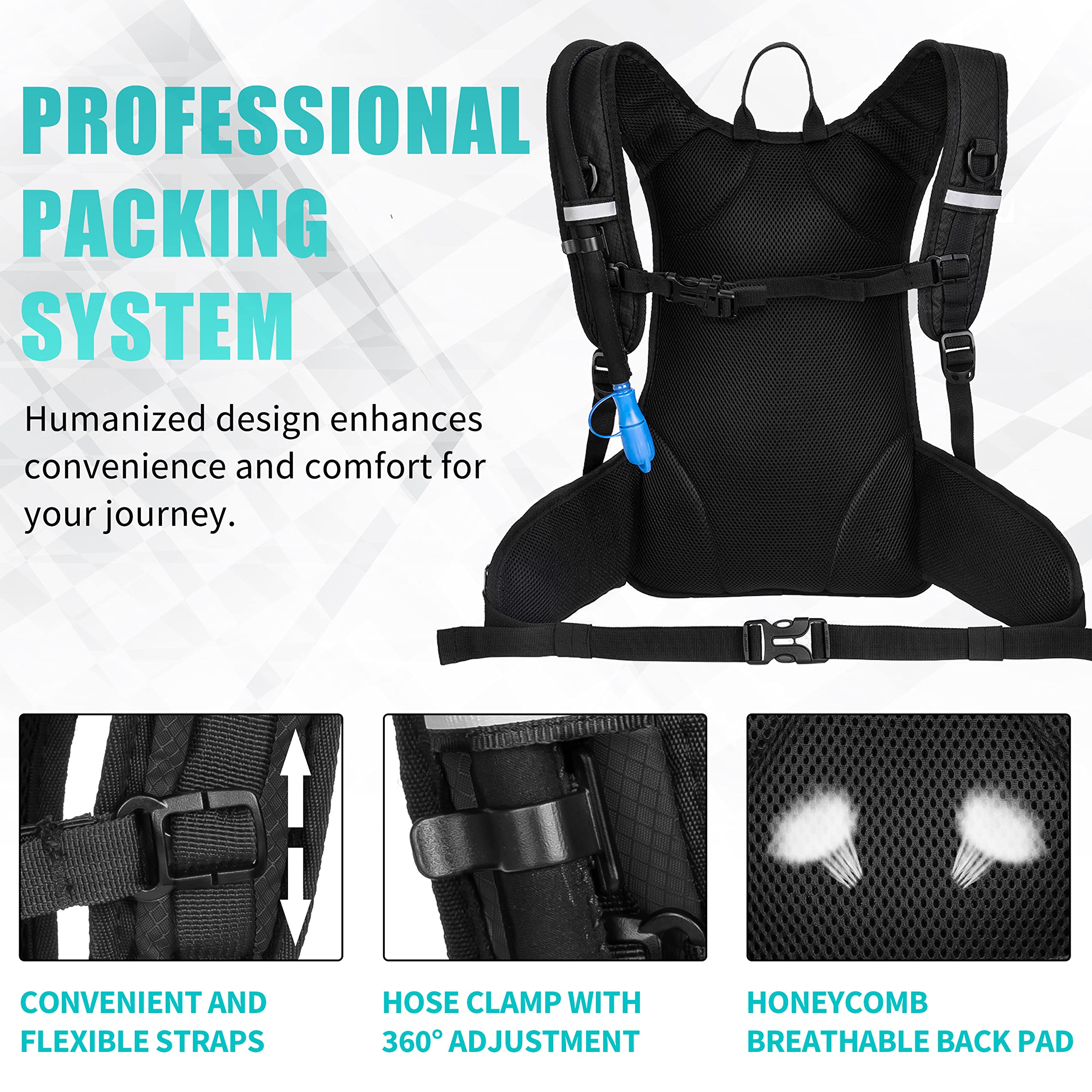 Miracol Trinkrucksack mit 2 l Wasserblase – Thermo-Isolierpack hält Flüssigkeit bis zu 4 Stunden kühl – Beste Ausrüstung im Freien zum Laufen, Wandern, Radfahren und vieles mehr