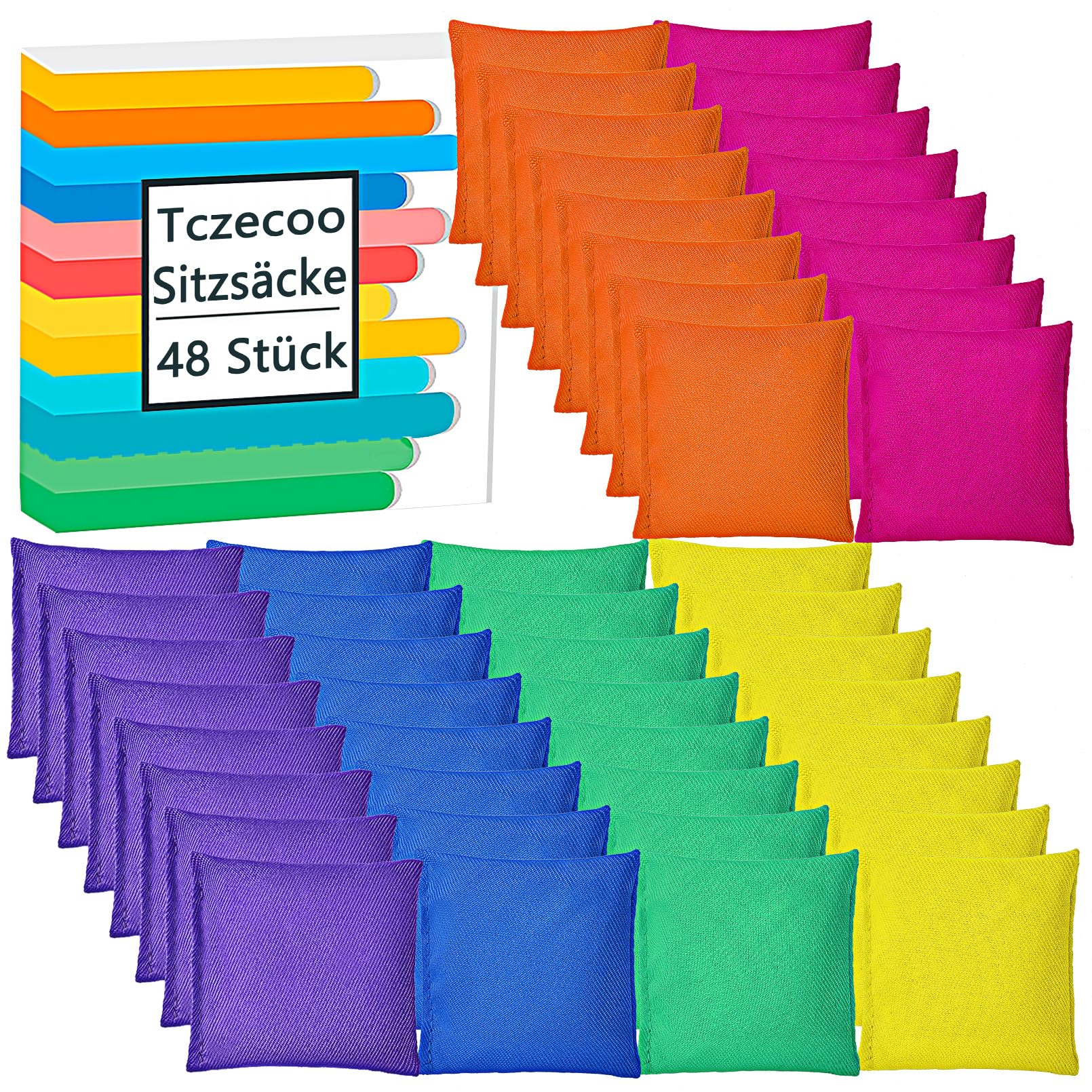 48 Stück Sandsäckchen, Cornhole Säckchen, Nylon Sitzsäcke, Werfen Spiel Für Kinder, Outdoor Spiele, Sitzsack-Wurfspiel, Spaß Party Spiel, Karnevalsspielzeug, 6,3 x 6,3 cm