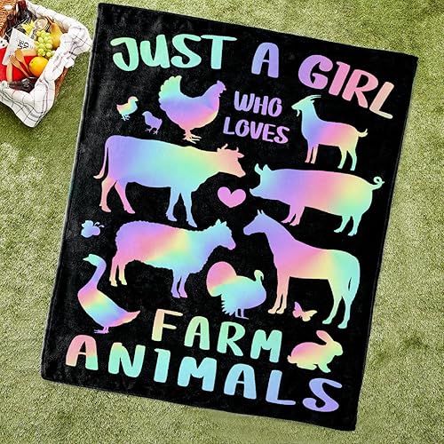 Miniatura 2 de Manta con diseño de animales de granja, regalo para niños y niñas, amantes de los animales de granja, adorable diseño de animales, súper suave,