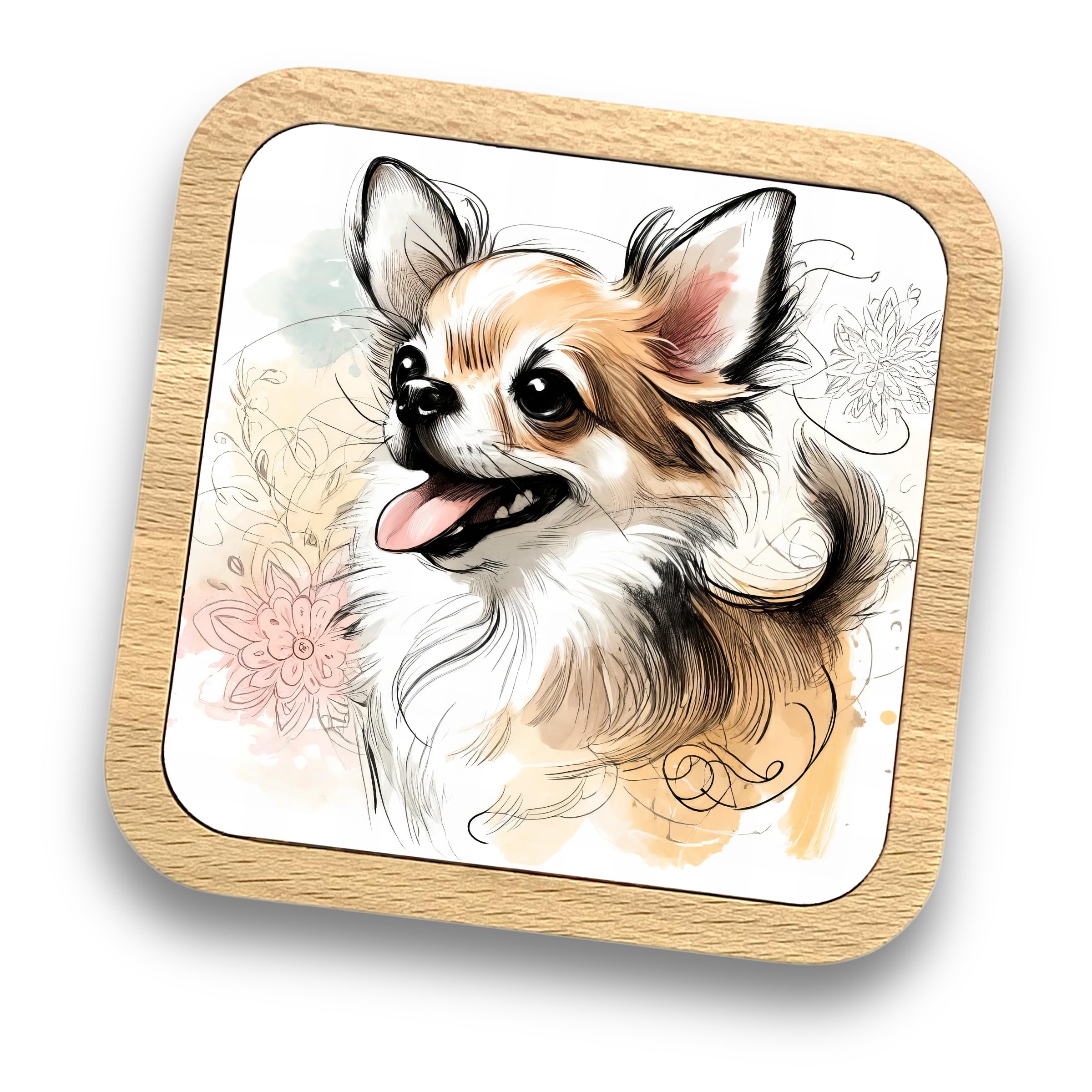 Chihuahu Gift Idea Wooden Coaster, 20+ Breeds Available!, Gift for Dog Dad Dog Mum, Lovers, Owners, Walkers, Groomers