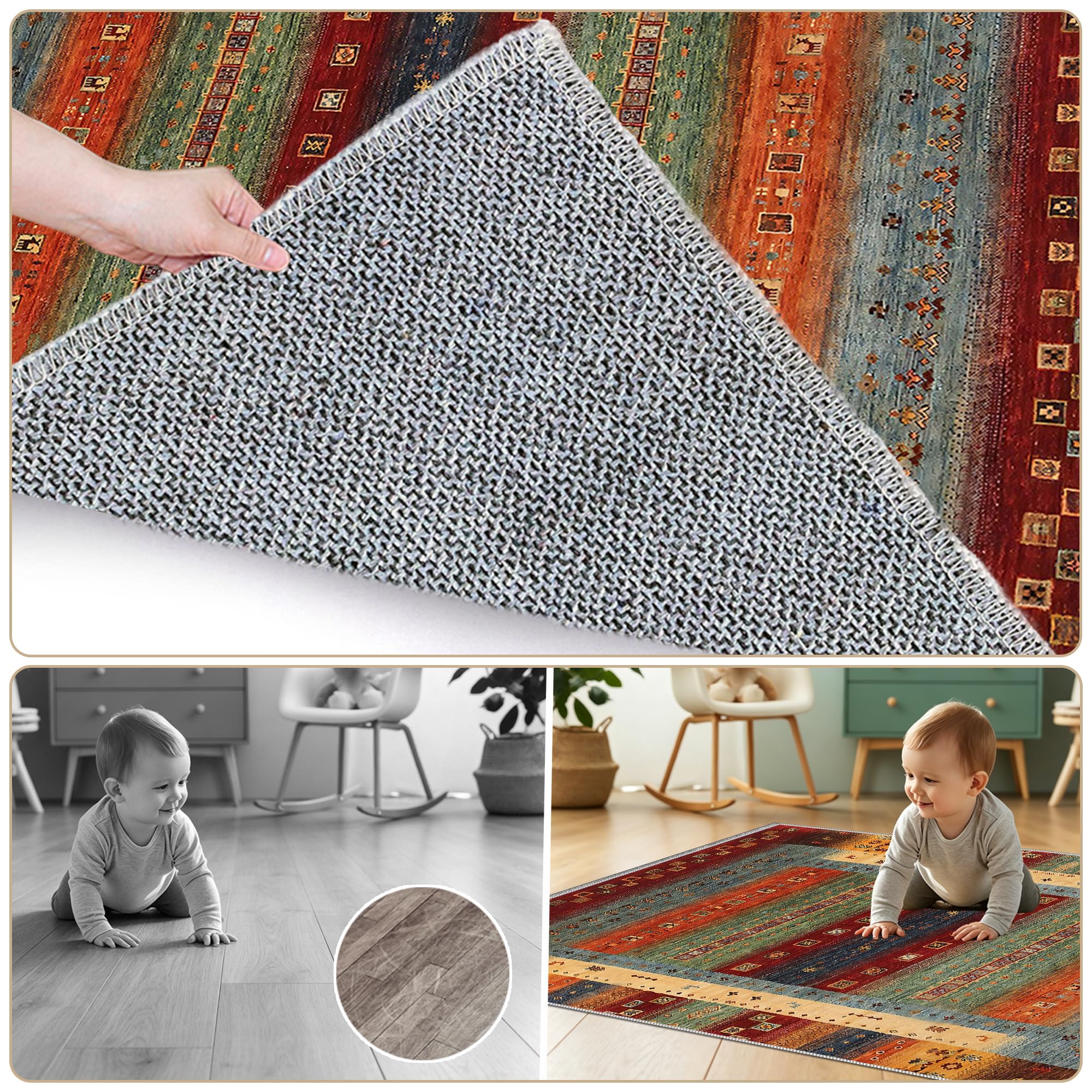 Dywany do salonu Duże dywany nadające się do prania w pralce, antypoślizgowe maty obszarowe, dywany kuchenne dywan do salonu jadalnia sypialnia 170 x 210 cm