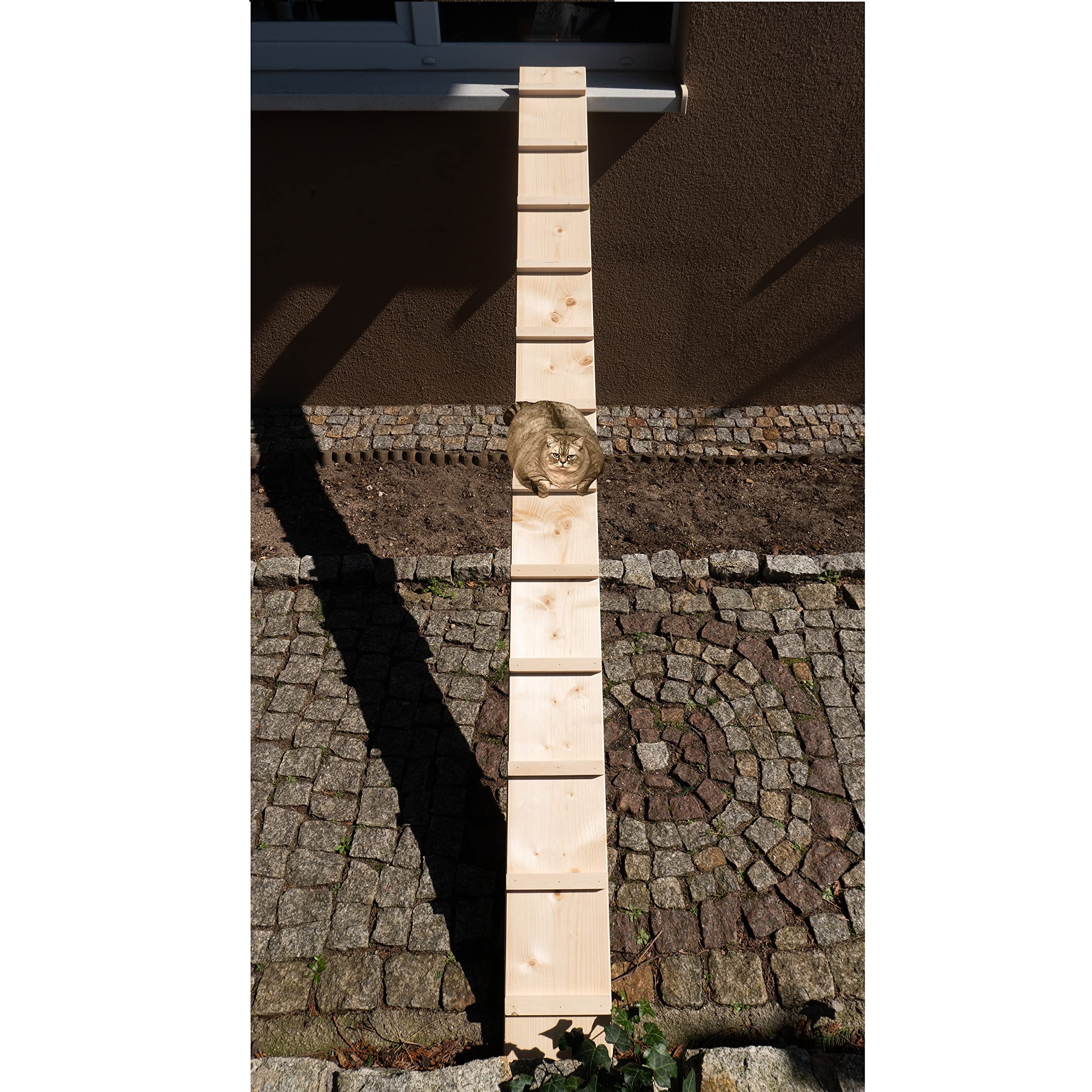 Scala per gatti, scaletta per gatti, per balcone, scale, 2,4 m, con ganci in metallo