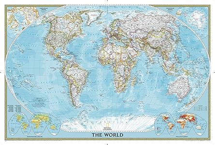 National Geographic Maps World Classic Wall Map - Poster Size - 91 x 61 cm - Front Lamination
