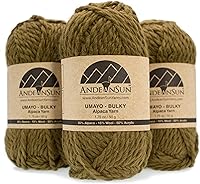 Vista 21 de (3 madejas pequeñas y hermosas) Mezcla de hilo de alpaca Umayo [165 yardas en total] Rojo, #5 voluminoso