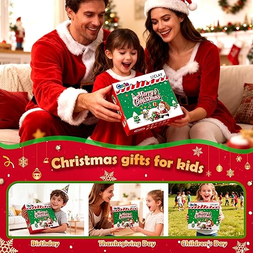 Miniatura 5 de Kit de arcilla seca al aire para regalo de Navidad, arcilla para modelar para niños, arcilla mágica de bricolaje con herramientas de tallado y