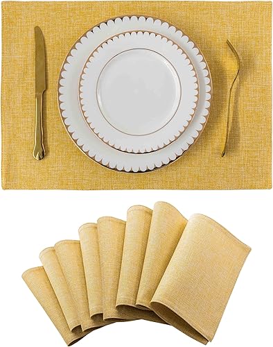 Miniatura 31 de Home Brilliant - Manteles individuales de lino Gris ceniza,Rosa bebé,Negro -,Marrón,Borgoña,Arpillera,Crema,Gris Oscuro,Pasto