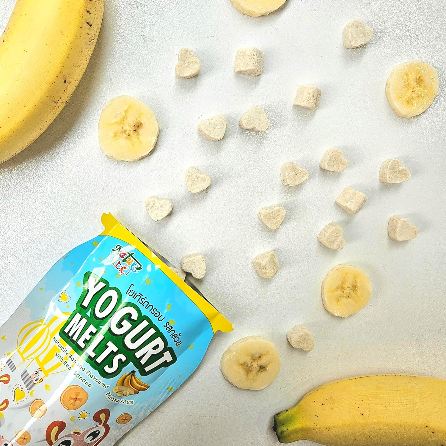 Nat Bit Yogurt Melts – Crunchy Freeze-Dried Yogurt Snack, Real Banana, Healthy Crispy Snack for Teens & Young Adults, Gluten-Free, No Preservatives – Banana Flavors (0.7 oz Pack,12 Count)