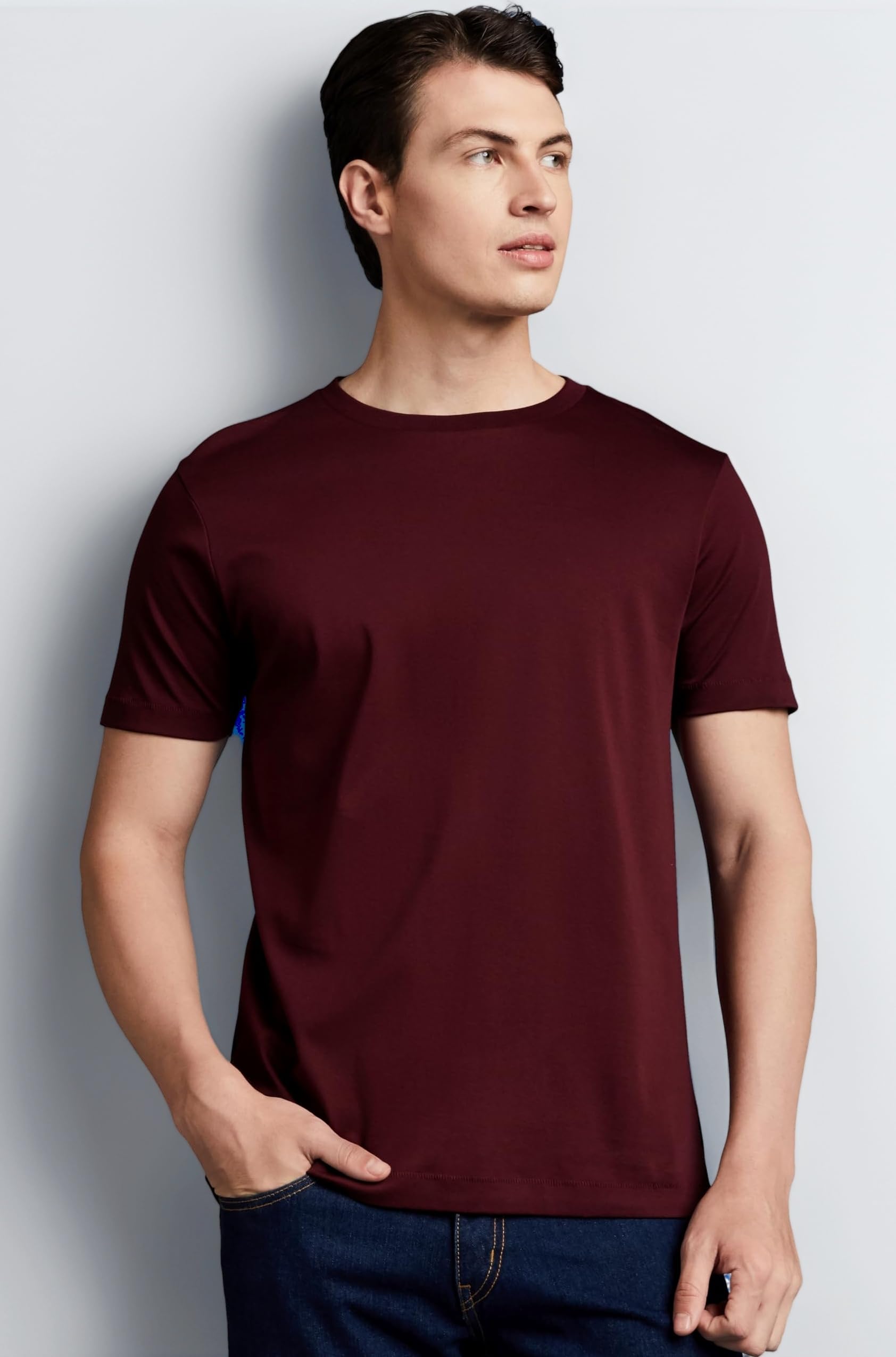 Men's Polyester Blend Regular Fit Super Soft Round Neck Solid T-Shirt