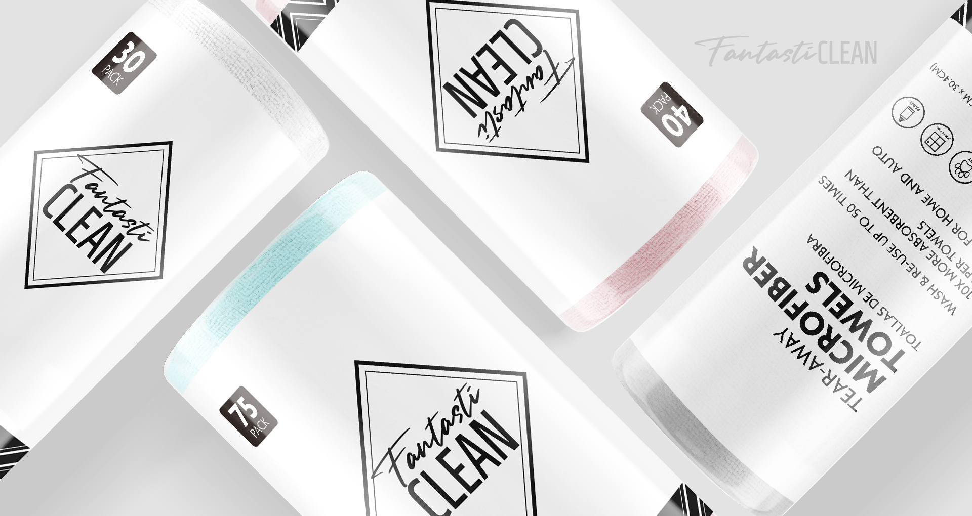 Panni Microfibra 40 Pezzi - Stracci Assorbenti Riutilizzabili 30x30cm Rosa