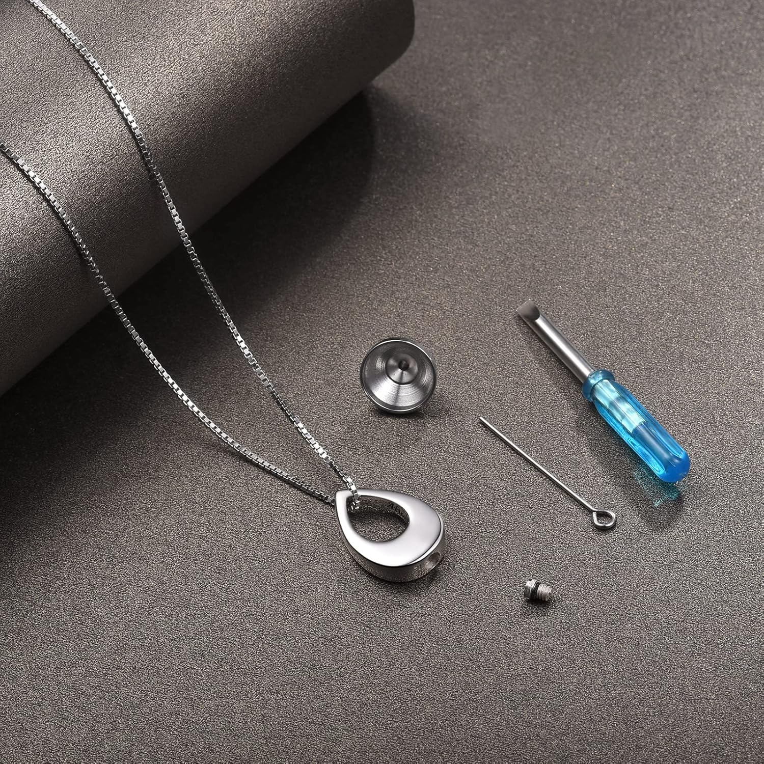 YLT Sterling Silver Cremation Jewelry for Ashes - Hollow Teardrop Urn Pendant Necklace - Always with me Memorial Ashes Keepsake Locket, Eternal Love Gift for Women Men