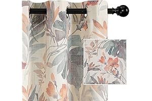 MYSKY HOME: Epochal Floral Living Room Curtains, 84" Length