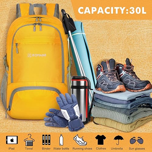 Miniatura 3 de Zomake - Mochila ligera de 30 l, resistente al agua, para senderismo, viajes, plegable, para camping y al aire libre