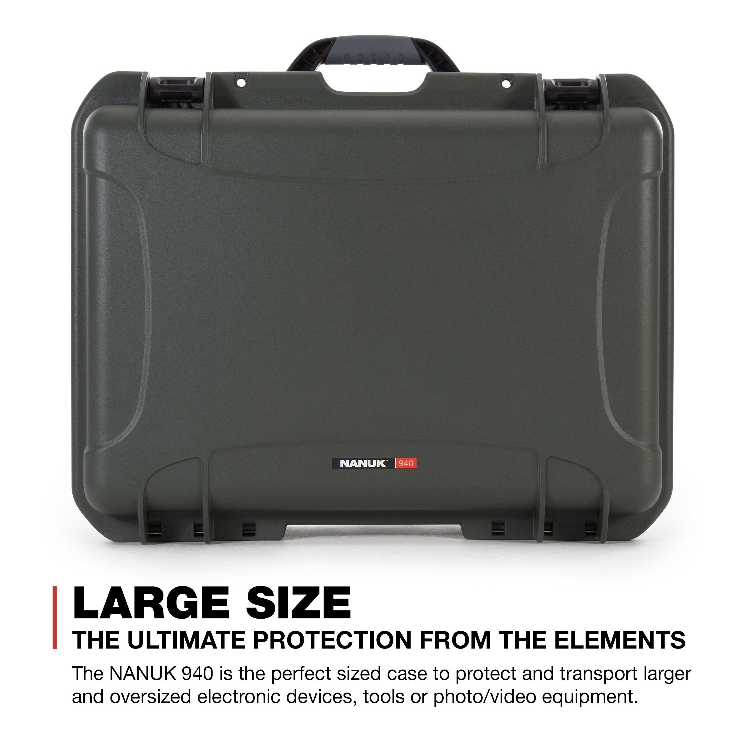 Nanuk Wodoodporne podnoszące się twarde etui 925 z organizerem na pokrywkę i wkładką piankową do Canon, Nikon - korpus DSLR i soczewki/soczewki - czarny (925-DSLR6)