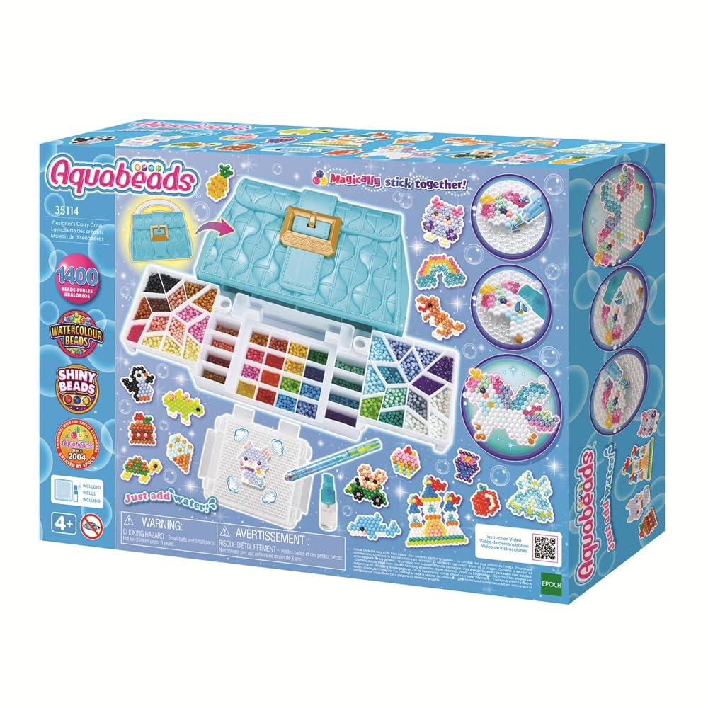 Aquabeads - La Mallette des créatifs - Kit de Loisirs créatifs - Activité Manuelle Enfants en Toute autonomie - Coffret de Perles Qui collent avec de l'eau - Jouet Enfant 4 Ans et + - 35114