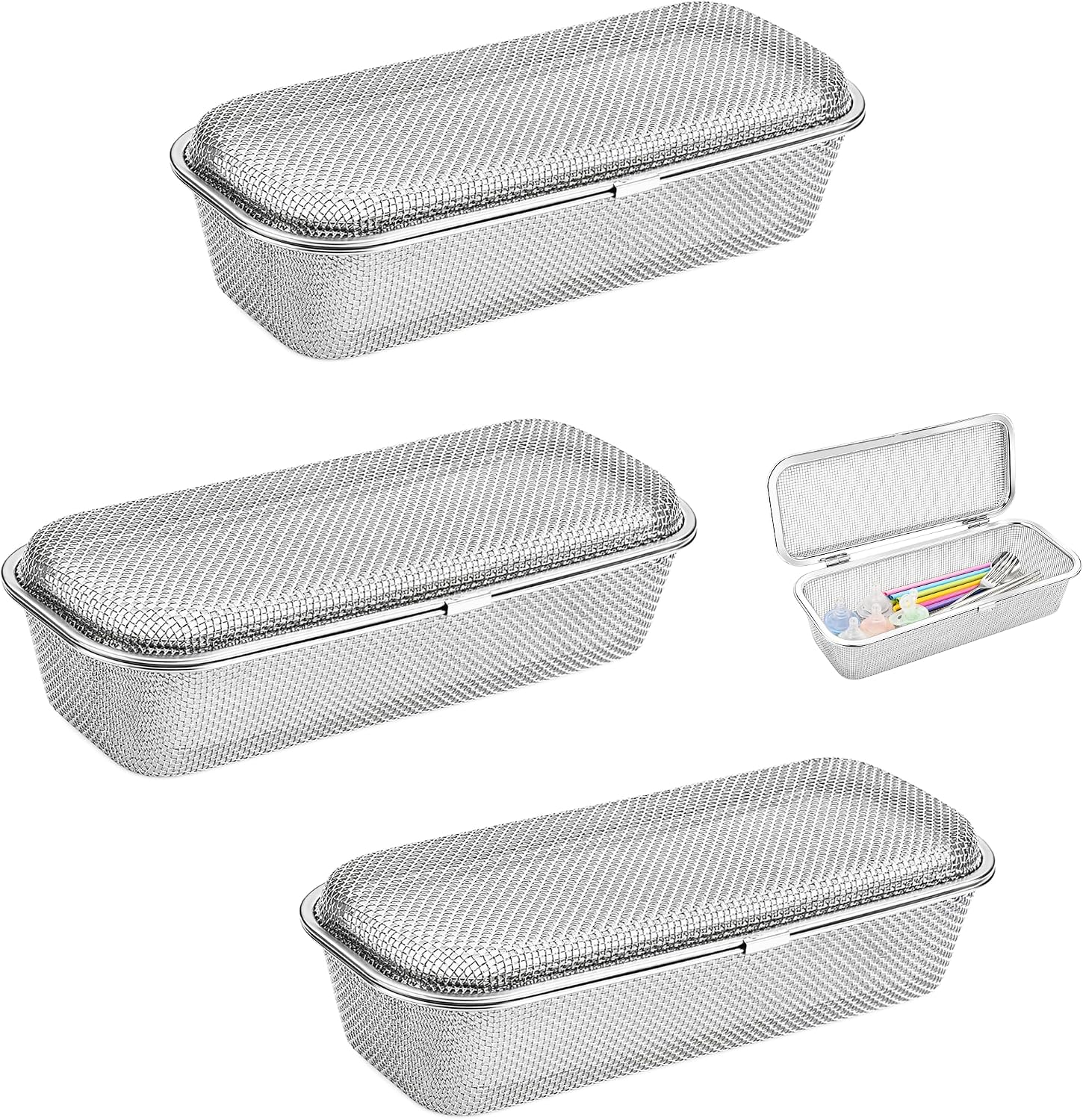 304 Stainless Steel Dishwasher Silverware Basket, 3 Sets