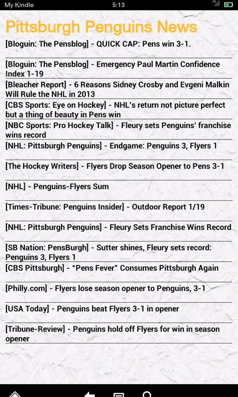 Pittsburgh Hockey News (Kindle Tablet Edition) - App on Amazon Appstore