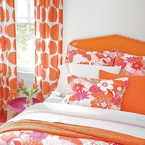 Miniatura 10 de Funda de almohada de matelasse de mandarina burbuja, tamaño estándar, patrón sólido amarillonaranja