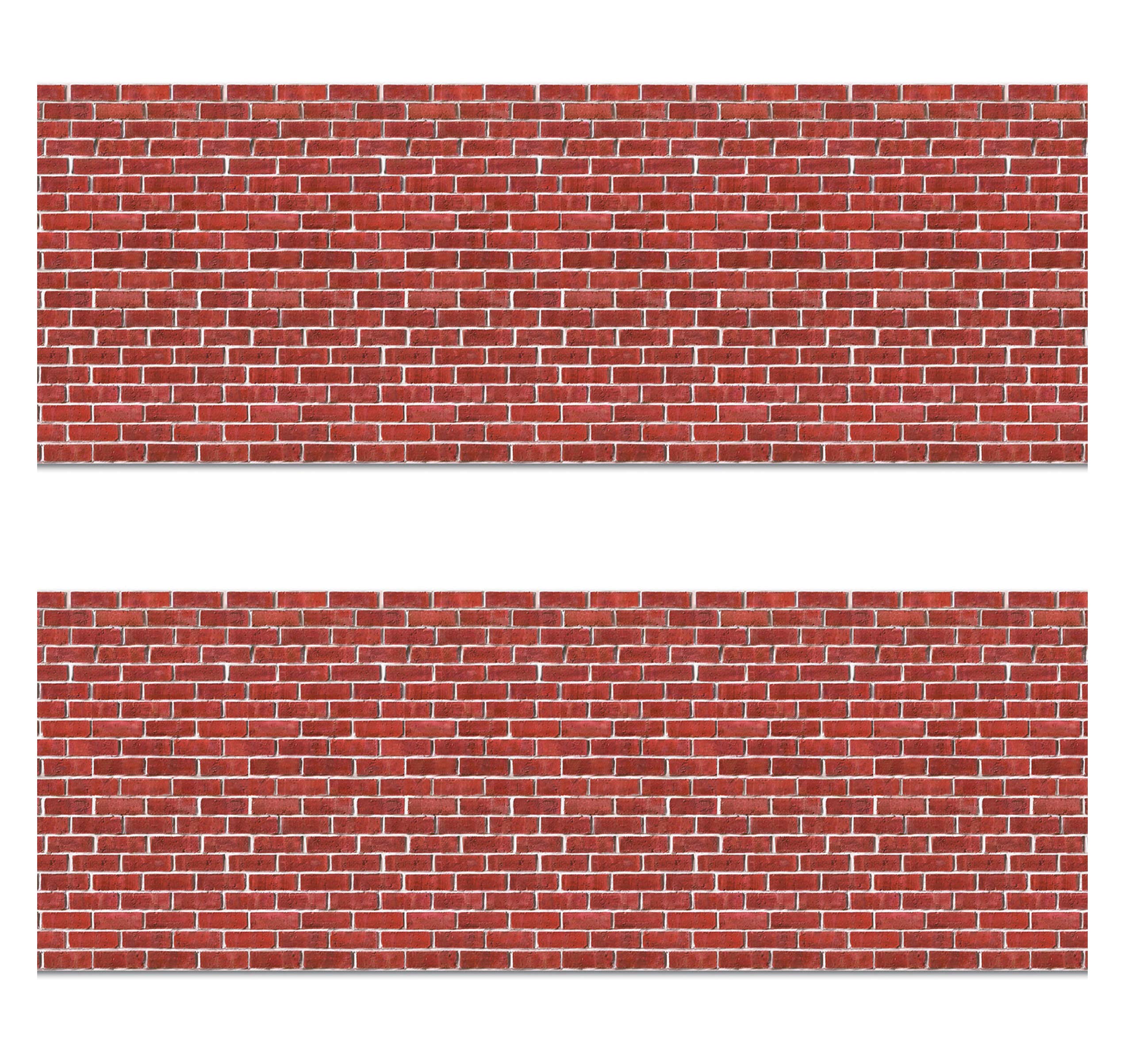 Beistle Brick Wall Backdrops, 4’ x 30’, 2 Pack – Photo Background, Easy to Adhere Wall Covering, Brick Backdrop, Christmas Party Decorations, 1920’s Party Decor, Party Backdrop, Photography Backdrop