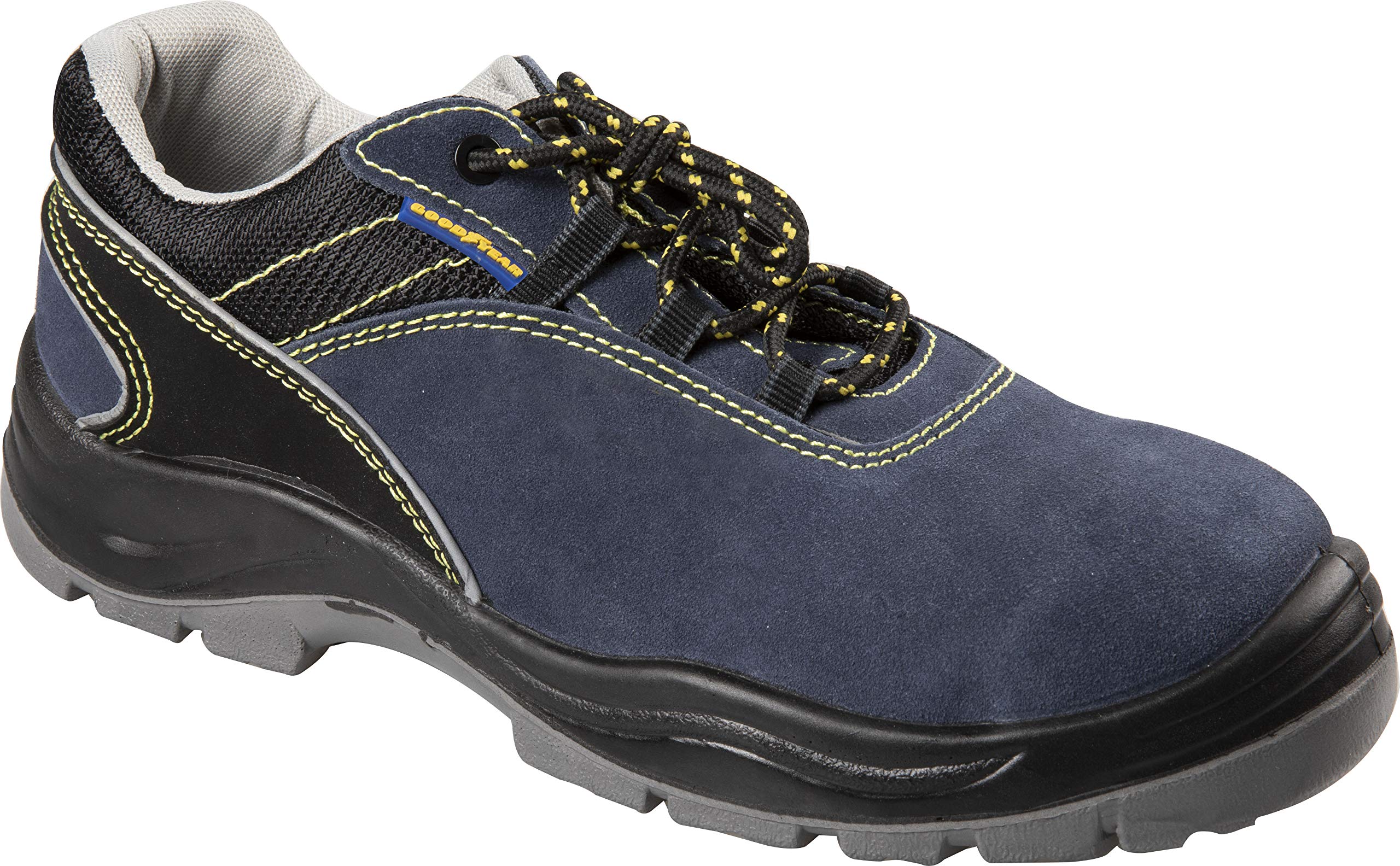 Goodyear S1P metalowe buty ochronne ze skóry zamszowej w kolorze niebiesko-czarnym rozmiar 45