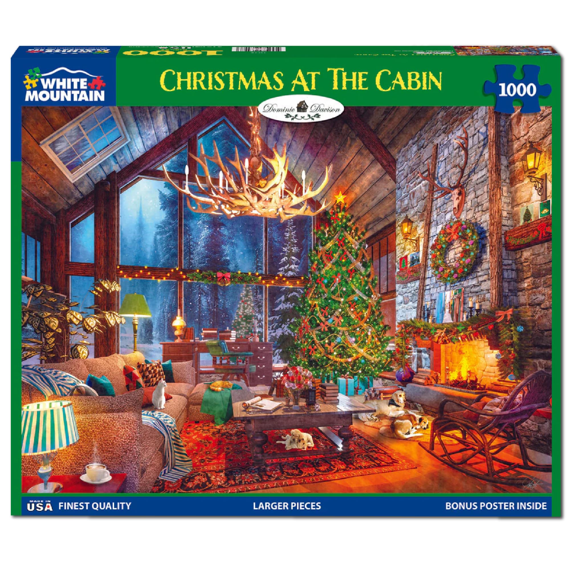 White Mountain 1000 Piece Christmas Puzzle - Chestnuts Roasting Winter Scene Jigsaw For Adults & Family
