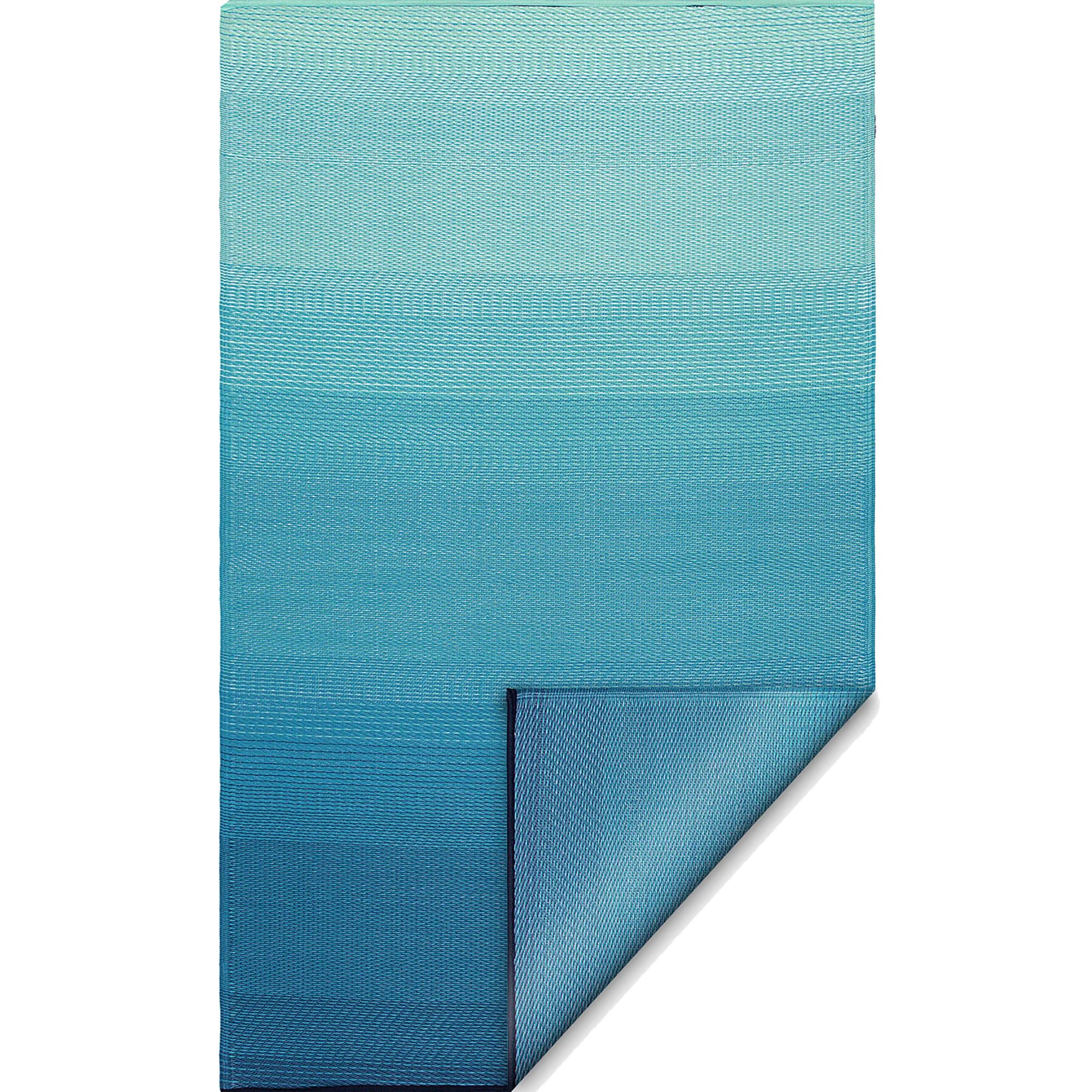 FAB HAB Outdoor-Teppich Big SUR – Recycelter Premium Kunststoff – Wetterfest, Wendbar, UV-beständig – Ombre Türkisgrün (150x240 cm)