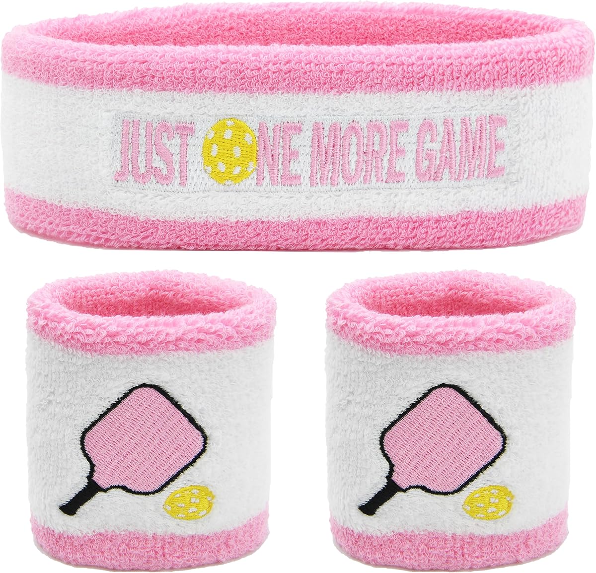 Juego de 3 bandas para el sudor Pickleball para hombres y mujeres, absorben la humedad, absorben el sudor, 2 pulseras y 1 diadema para baloncesto, tenis, gran regalo para deportes