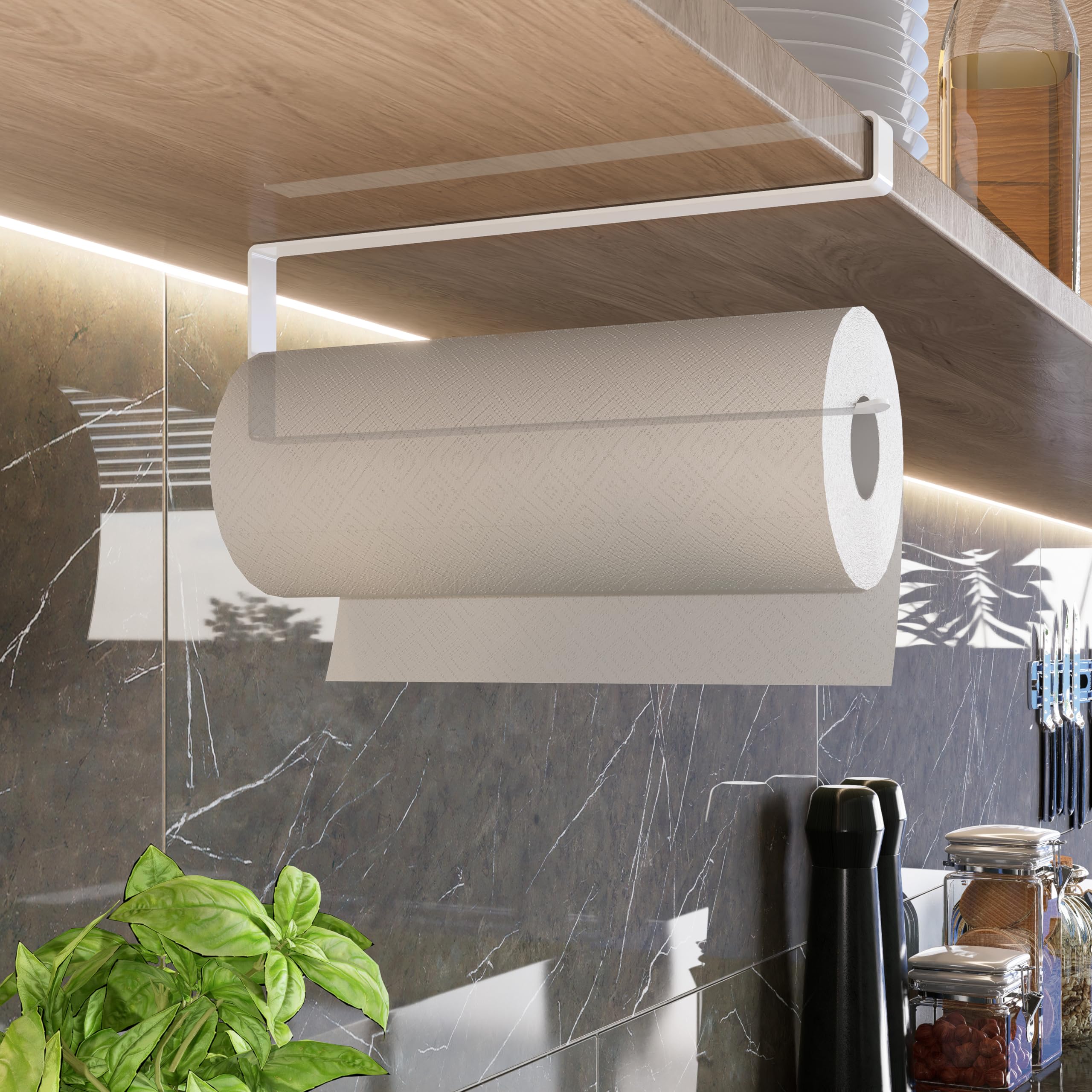Edelreiter Küchenrollenhalter ohne Bohren Küchenpapierhalter Modern weiß