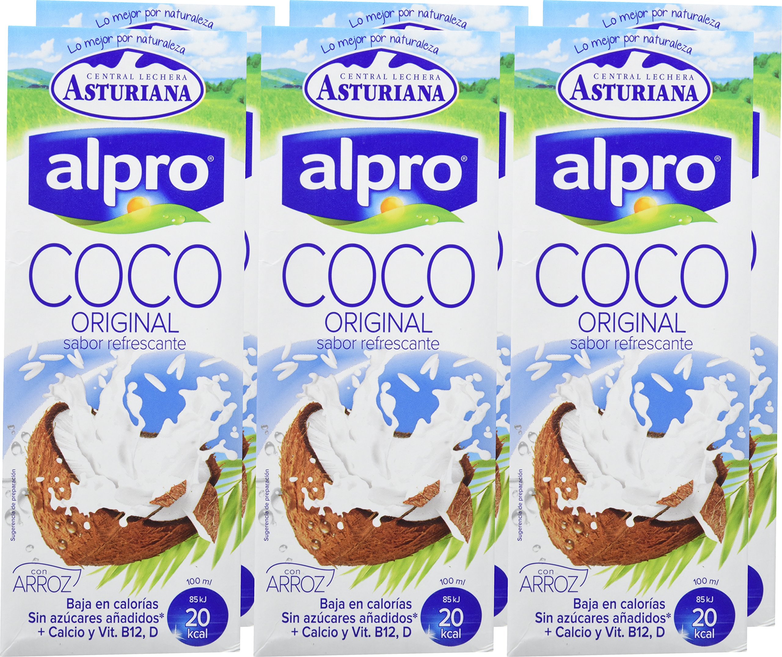 Alpro Central Lechera Asturiana Bebida de Coco con Arroz - 6 x 1000 ml