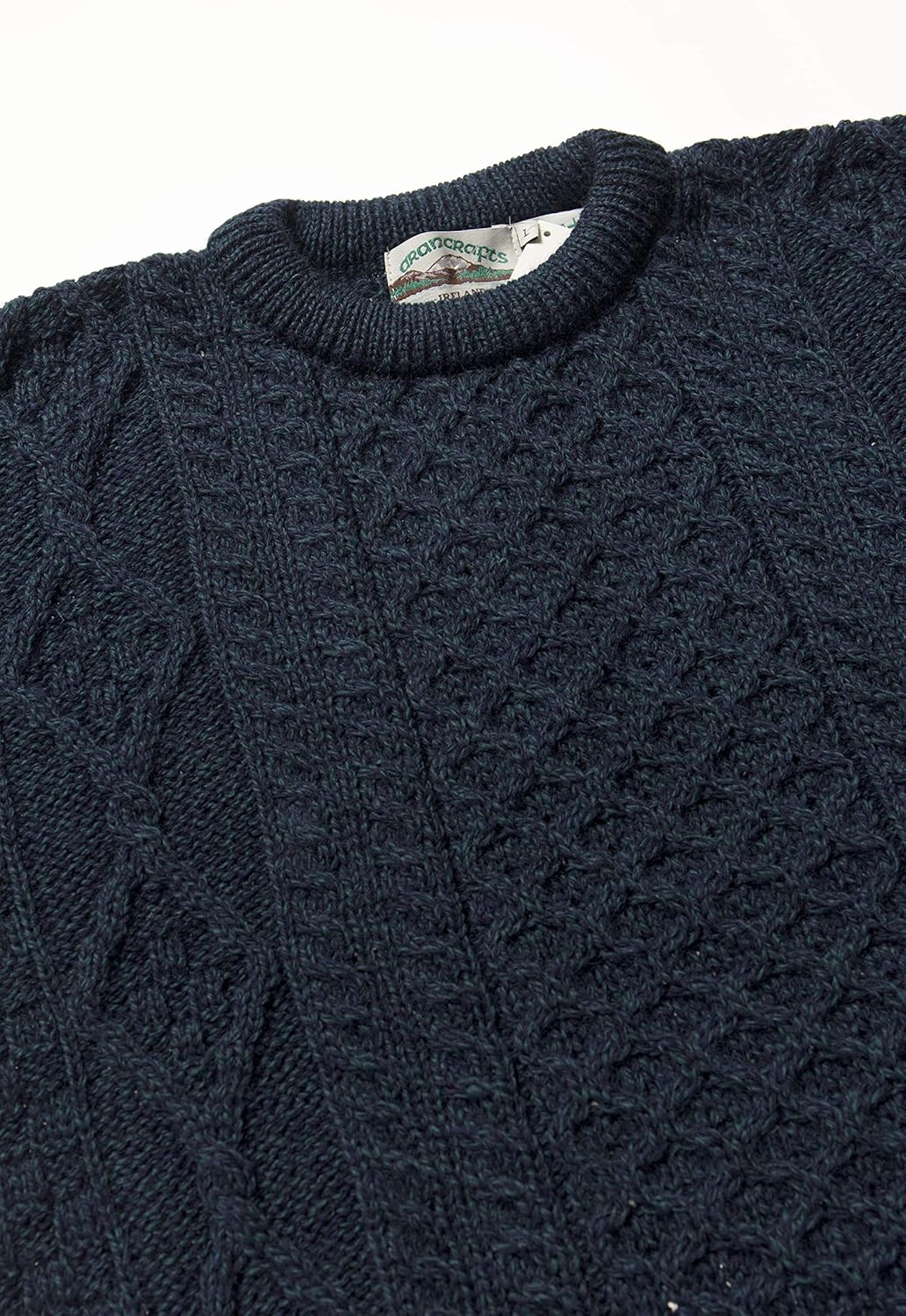 Aran Crafts Irish Soft Cable Knitted Crew Neck Unisex Sweater (100% Pure New Wool) - Image 5