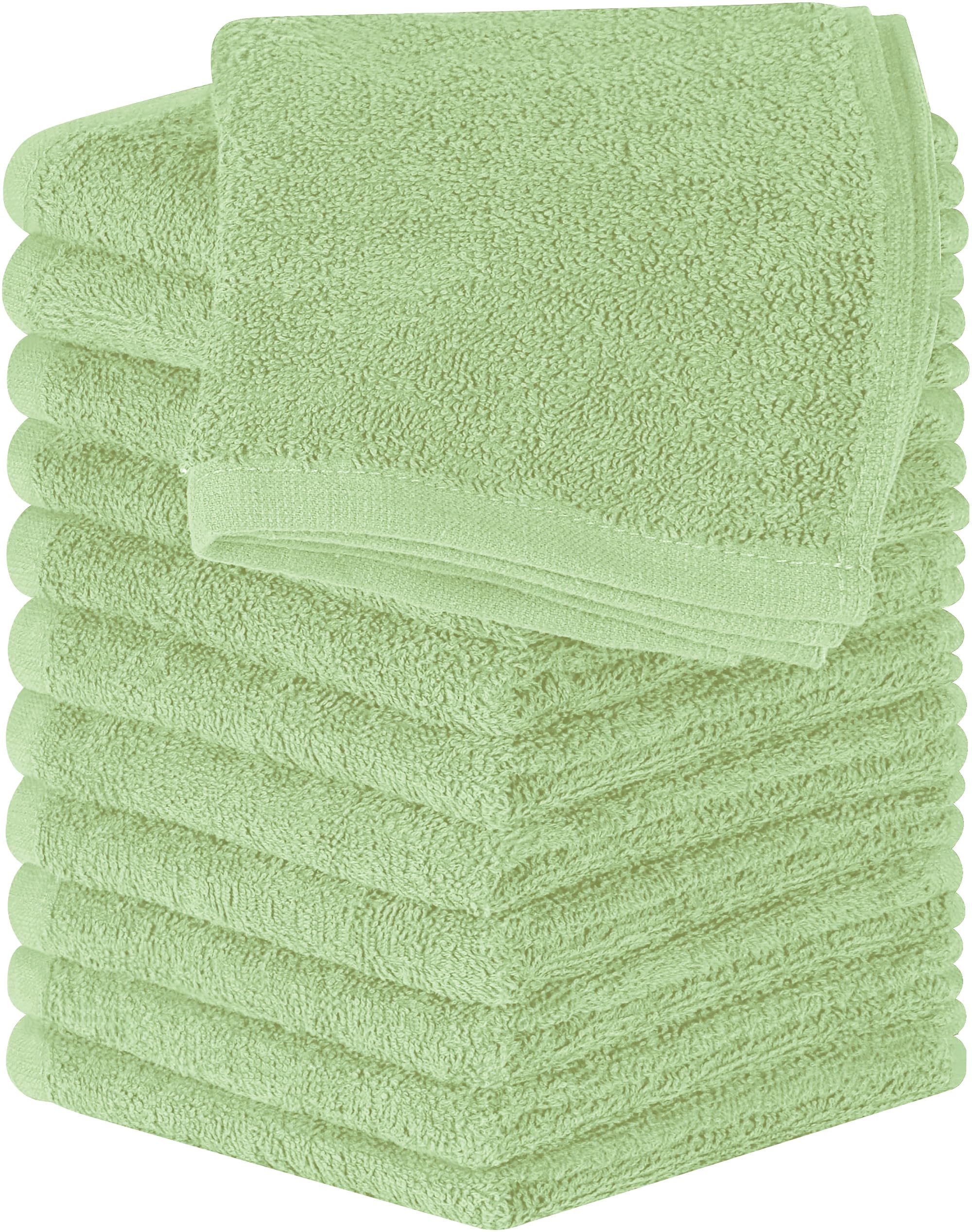 Utopia Towels 12 Pack Washcloths, 12x12 in, 100% Cotton, Sage Green