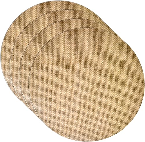 Miniatura 4 de Gift Boutique Juego de 50 manteles individuales desechables de arpillera de papel impreso, 13.5 unidades, redondos, rústicos, marrones, cargadores